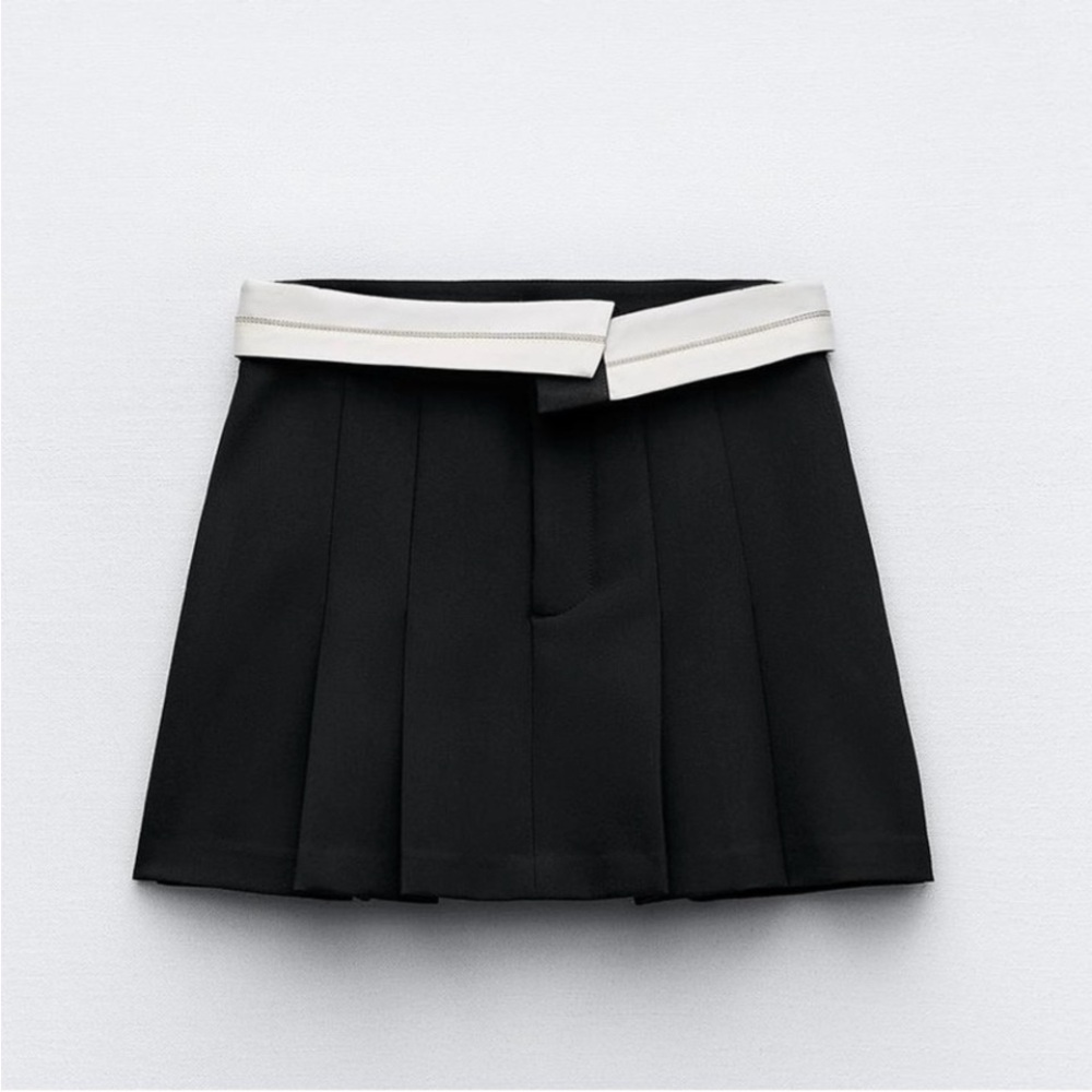 Zara Black Skort with White Accents